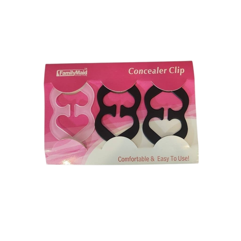 Family Maid Bra Strap Concealer Clip Set - Black and Clear